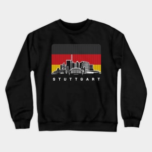 Stuttgart Germany Skyline German Flag Crewneck Sweatshirt